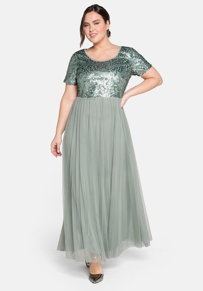 SHEEGO Večernja haljina u pastelno zelena / tamno zelena, Prikaz modela