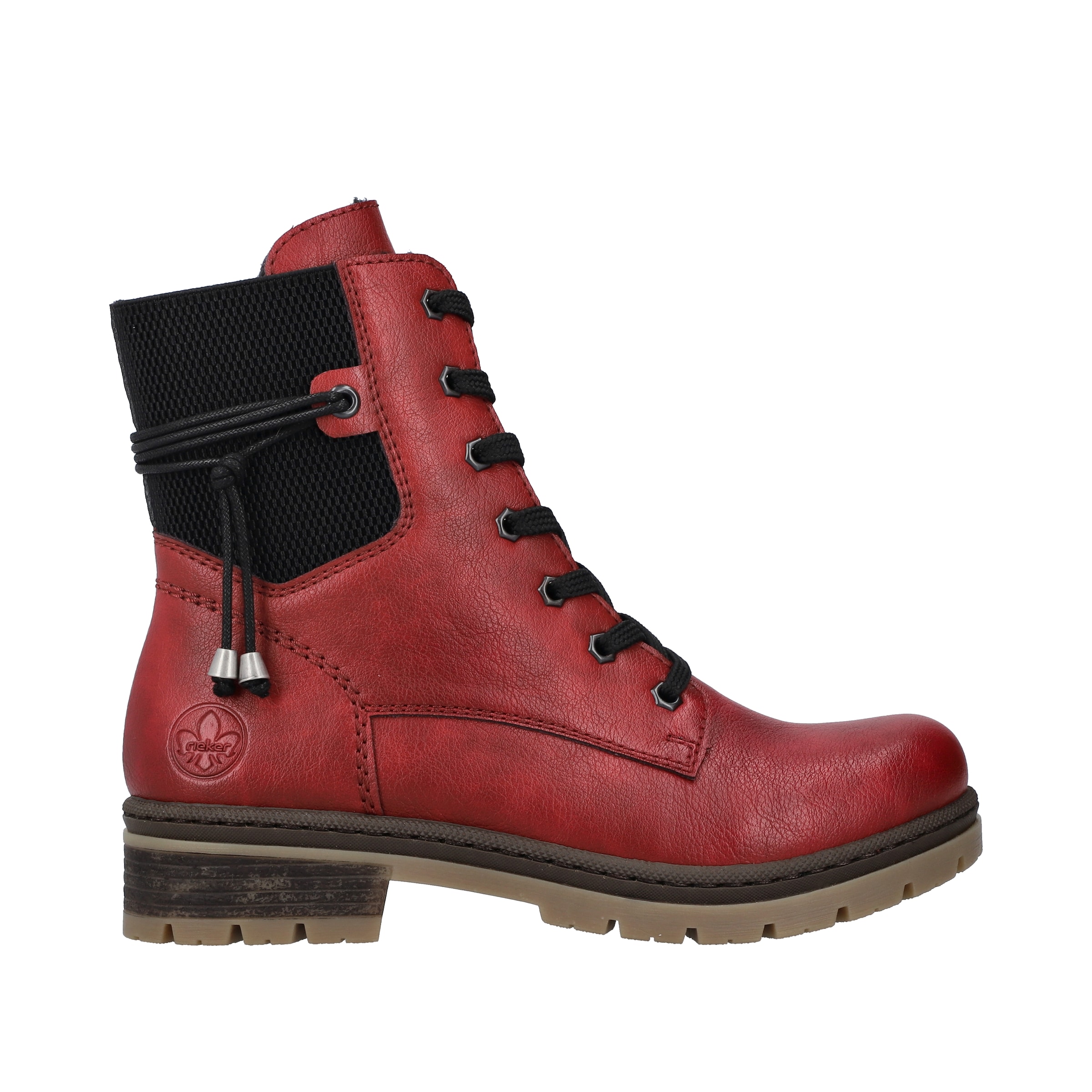 Rieker Lace-up bootie in Red