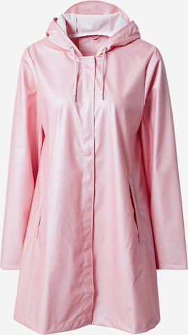 Manteau mi-saison RAINS en rose : devant