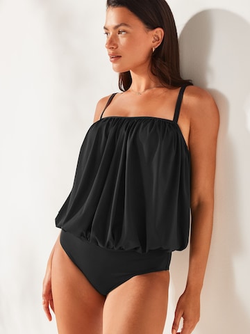 Next Bustier Badeanzug in Schwarz: Vorderseite