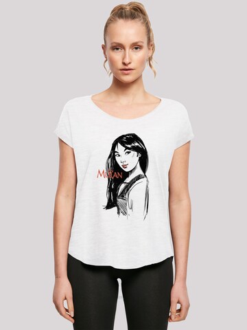 F4NT4STIC Shirt 'Mulan Sketch' in Wit: voorkant