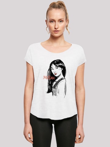 F4NT4STIC Shirt 'Mulan Sketch' in Wit: voorkant