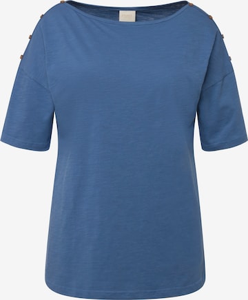 T-shirt Ulla Popken en bleu : devant