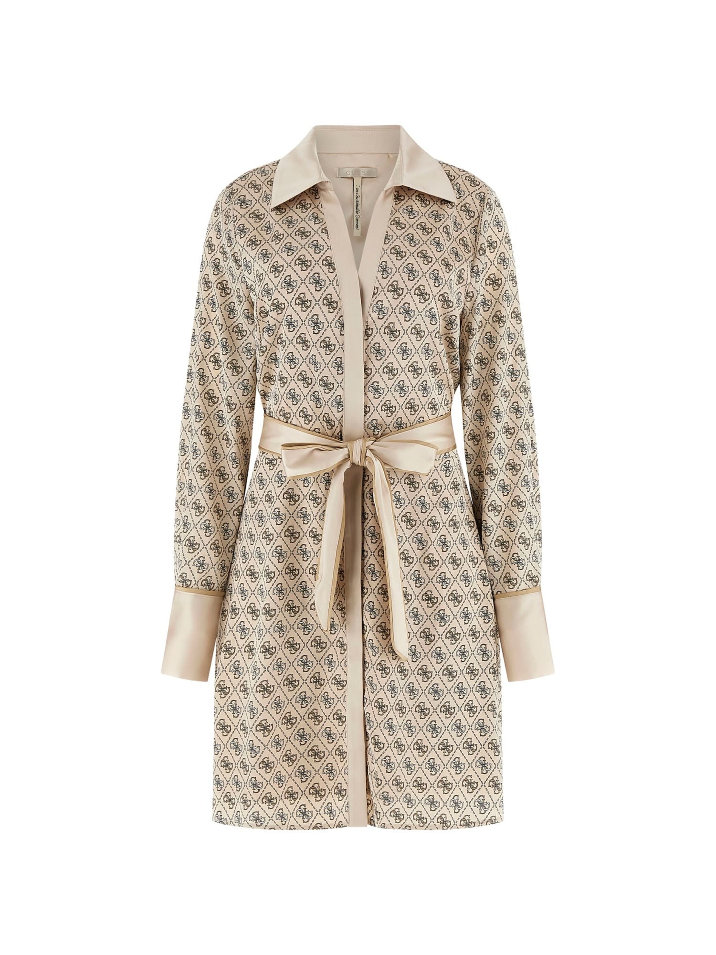 GUESS Shirt Dress in Beige: front