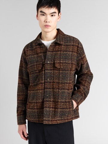 Abercrombie & Fitch Přechodná bunda – hnědá: přední strana