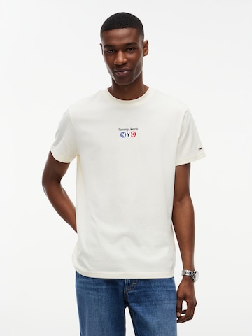 Tricou 'NYC' de la Tommy Jeans pe bej: față
