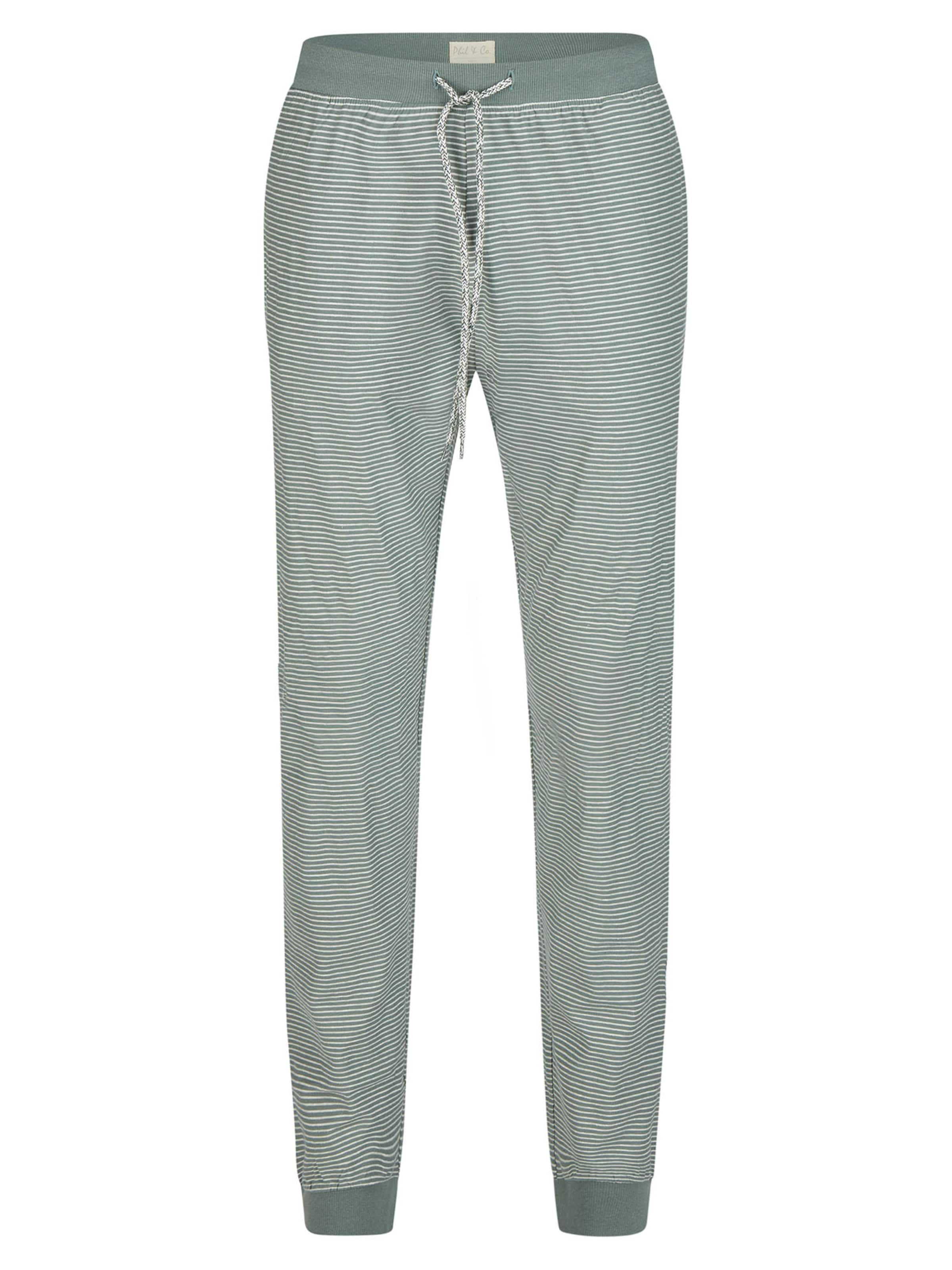 Phil & Co. Berlin Pyjama lang 'Henley' in Groen