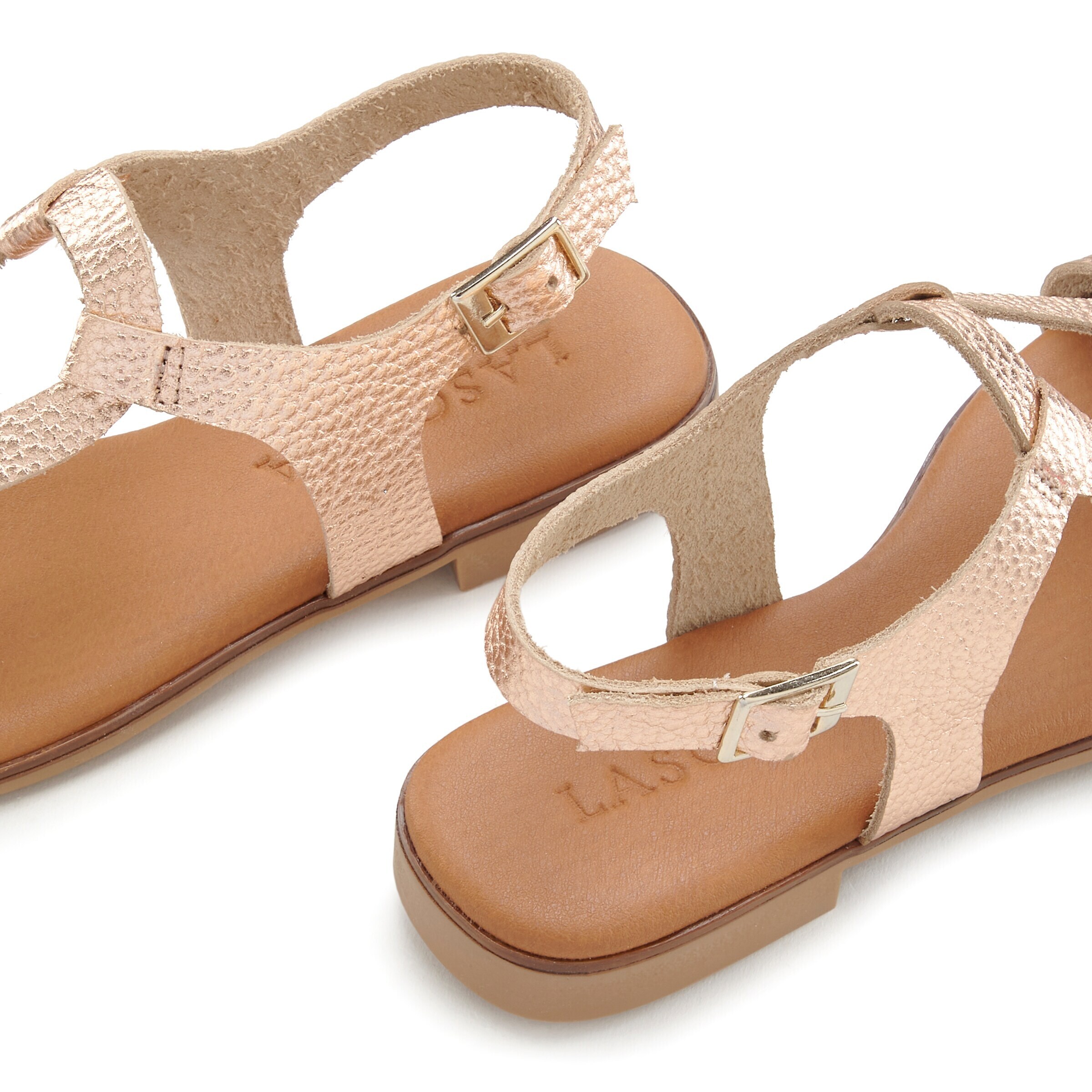 LASCANA Sandali s paščki | zlata barva