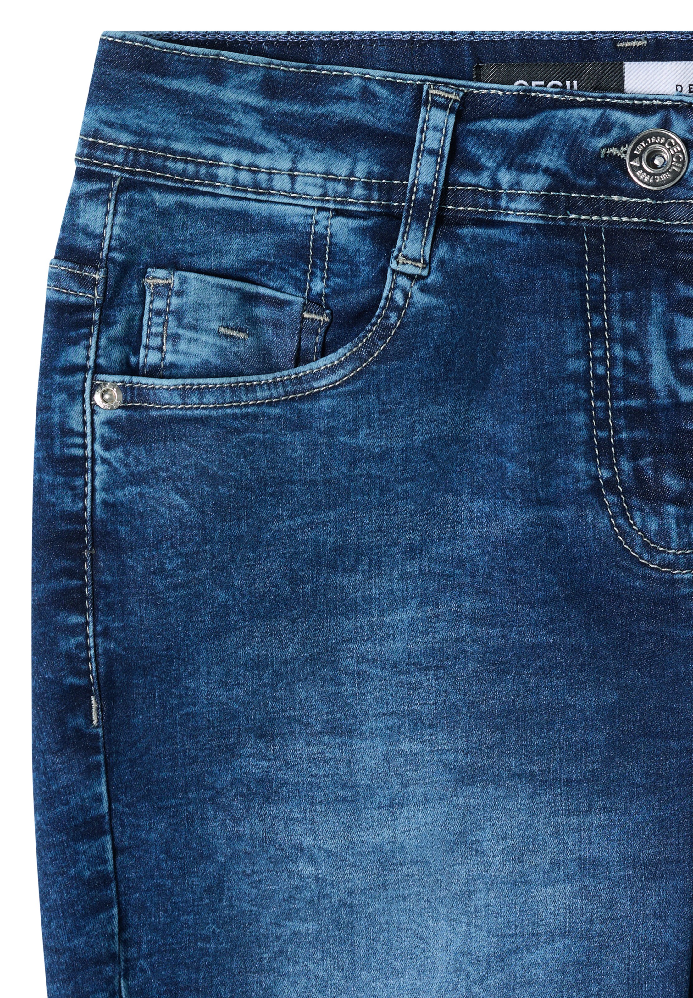 CECIL Slimfit Jeansshorts in Blau