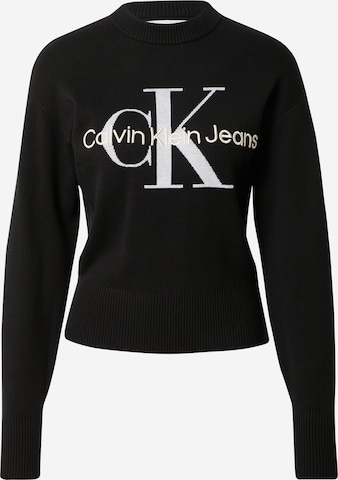 Calvin Klein Jeans Trui in Zwart: voorkant