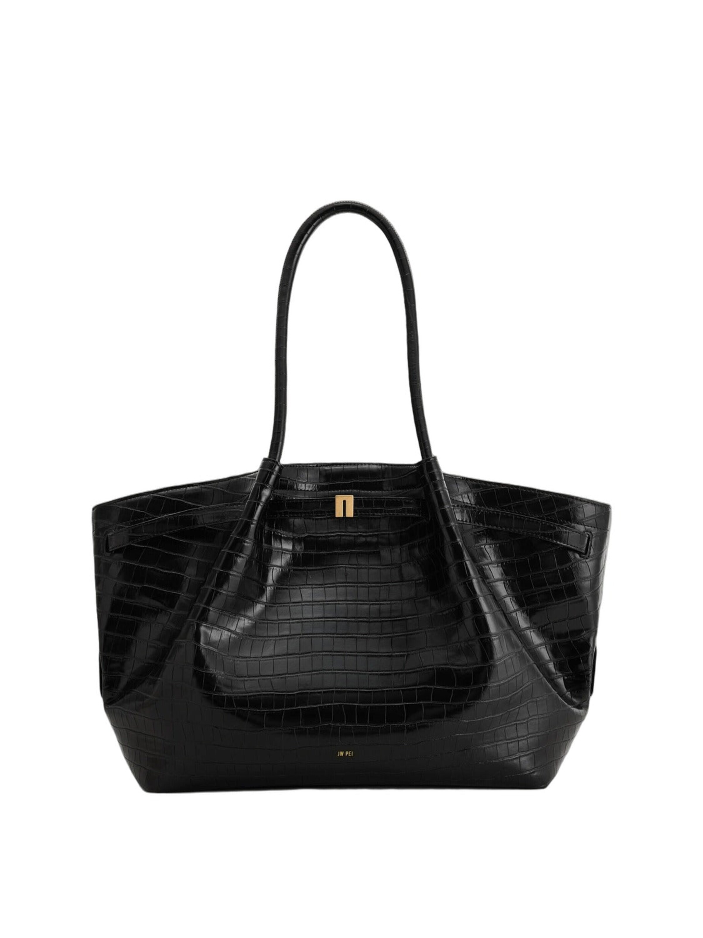 JW PEI Nákupní taška 'JW PEI Cabas Hana Large Effet Croco Black Croc' – černá