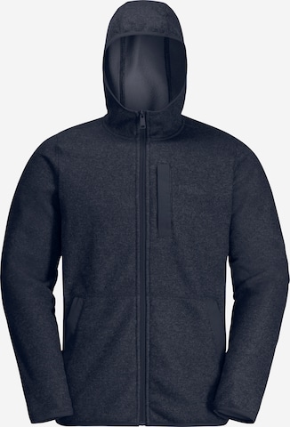 JACK WOLFSKIN Fleece Jacket in Black: front