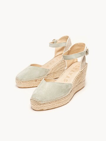 Alhamas Sandal 'Alpargata Cuña 8 cm' in Green