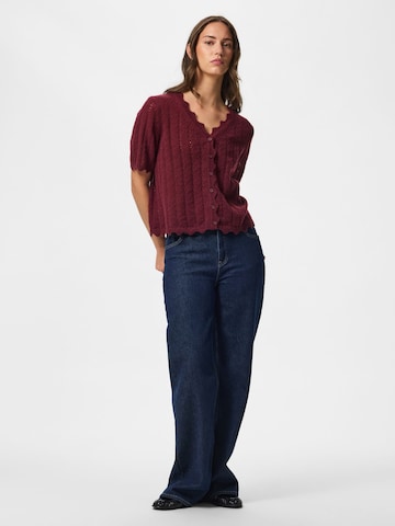 PIECES Knit cardigan in Red