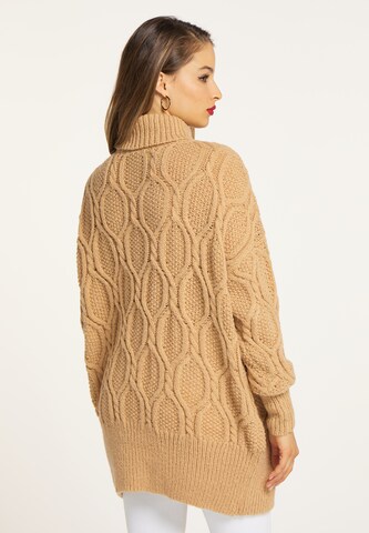 Pullover extra large di faina in beige