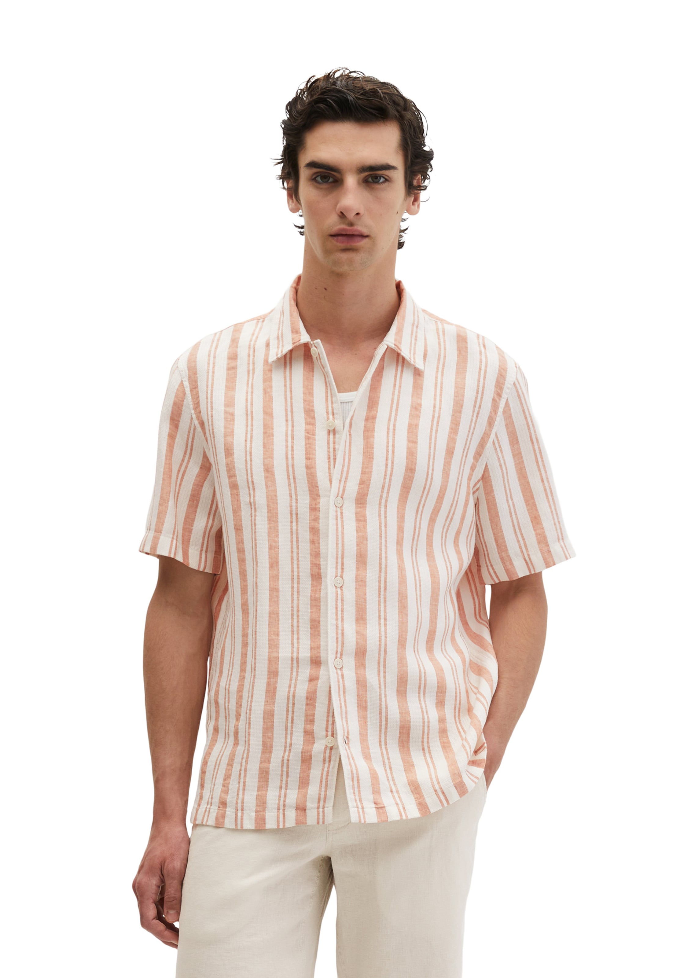 Marc O'Polo Regular fit Button Up Shirt in Beige: front