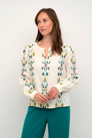 Cream Blouse in Wit: voorkant