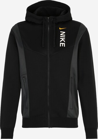 Nike Sportswear - Sudadera con cremallera en negro: frente
