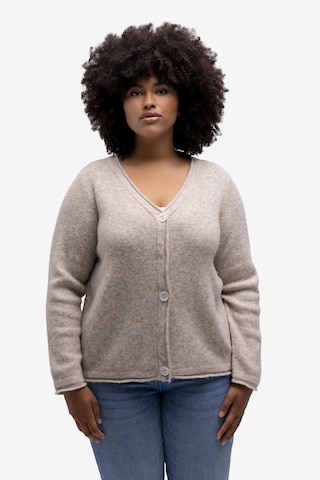 Cardigan Ulla Popken en beige : devant