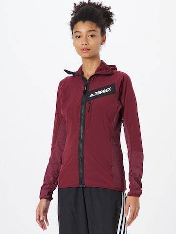 ADIDAS TERREX Athletic Jacket in Red: front