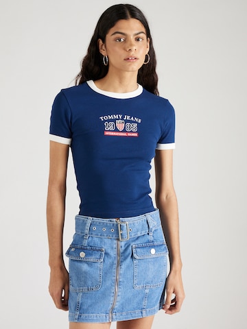 Tommy Jeans T-shirt 'ARCHIVE GAMES' i blå: framsida