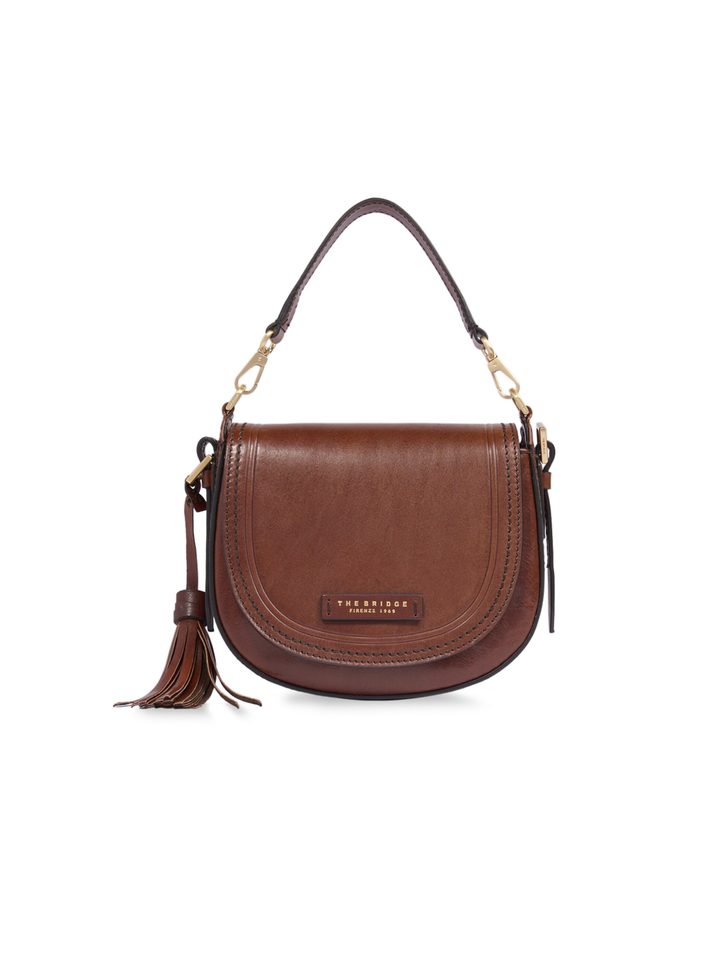 The Bridge Crossbody Bag in Brown: front