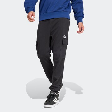 ADIDAS SPORTSWEAR Tapered Workout Pants in Black: front