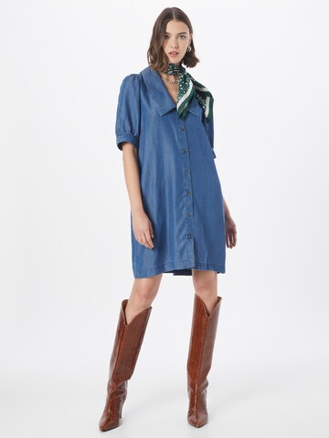 ICHI Shirt Dress in Blue