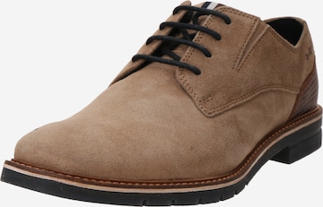Chaussure à lacets bugatti en beige : devant