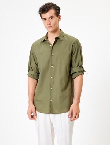 Koton Regular fit Button Up Shirt in Green: front
