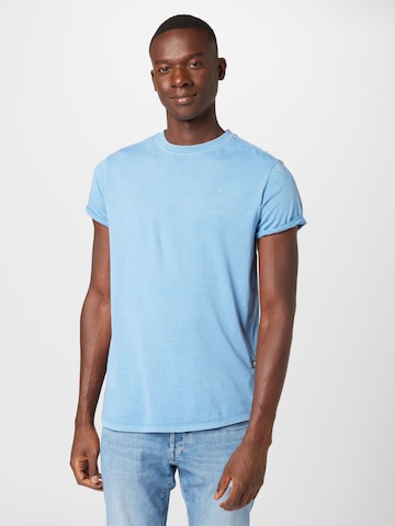 G-Star RAW Тениска в синьо: отпред
