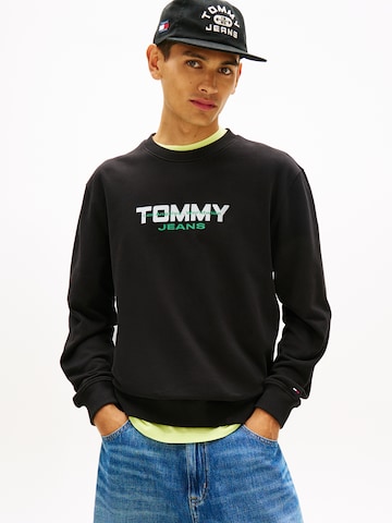 Bluză de molton 'ESS' de la Tommy Jeans pe negru: față