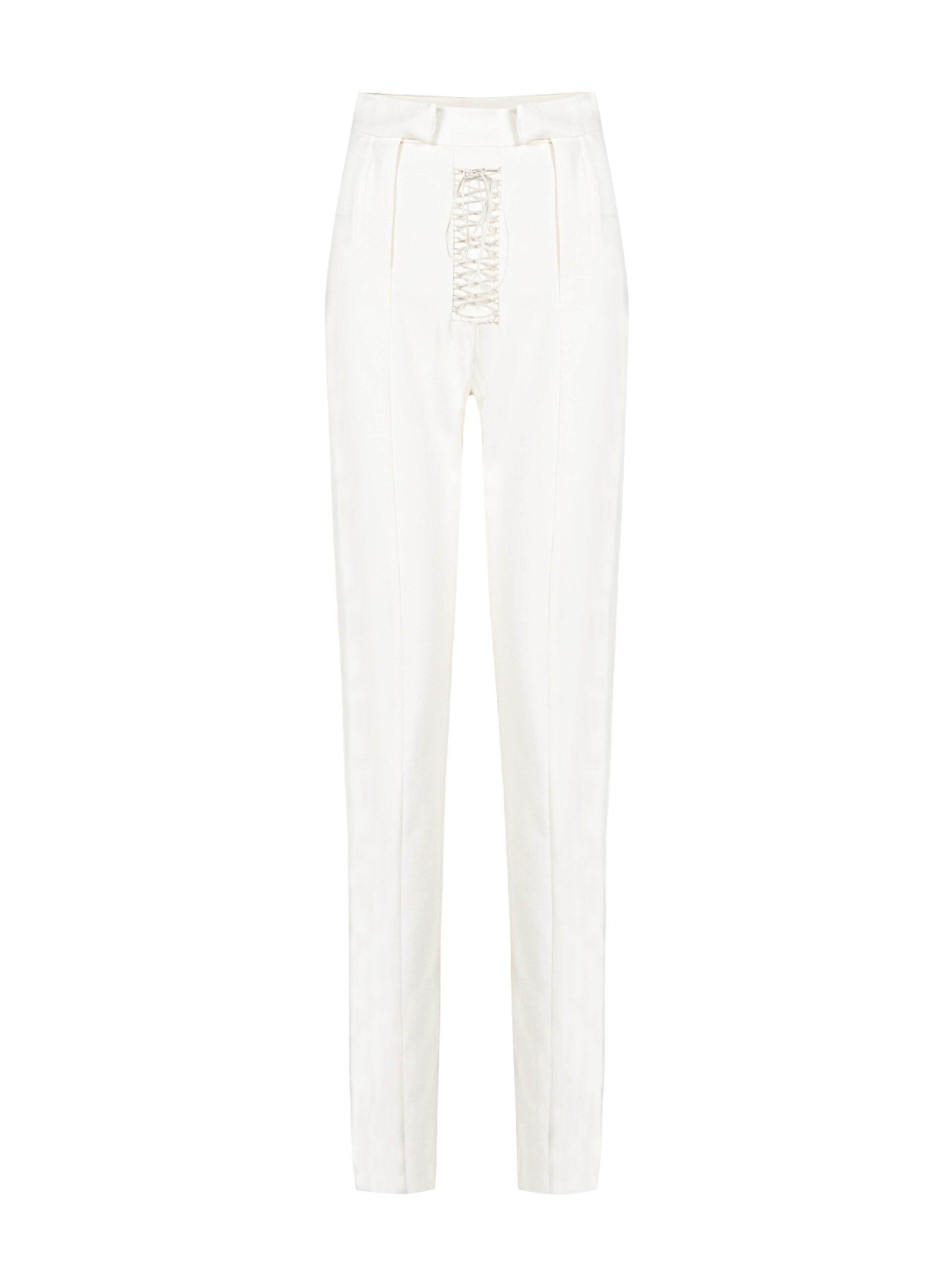 PCFG Slim fit Pleat-front trousers in White: front