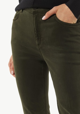 comma casual identity Flared Trousers with creases in Green