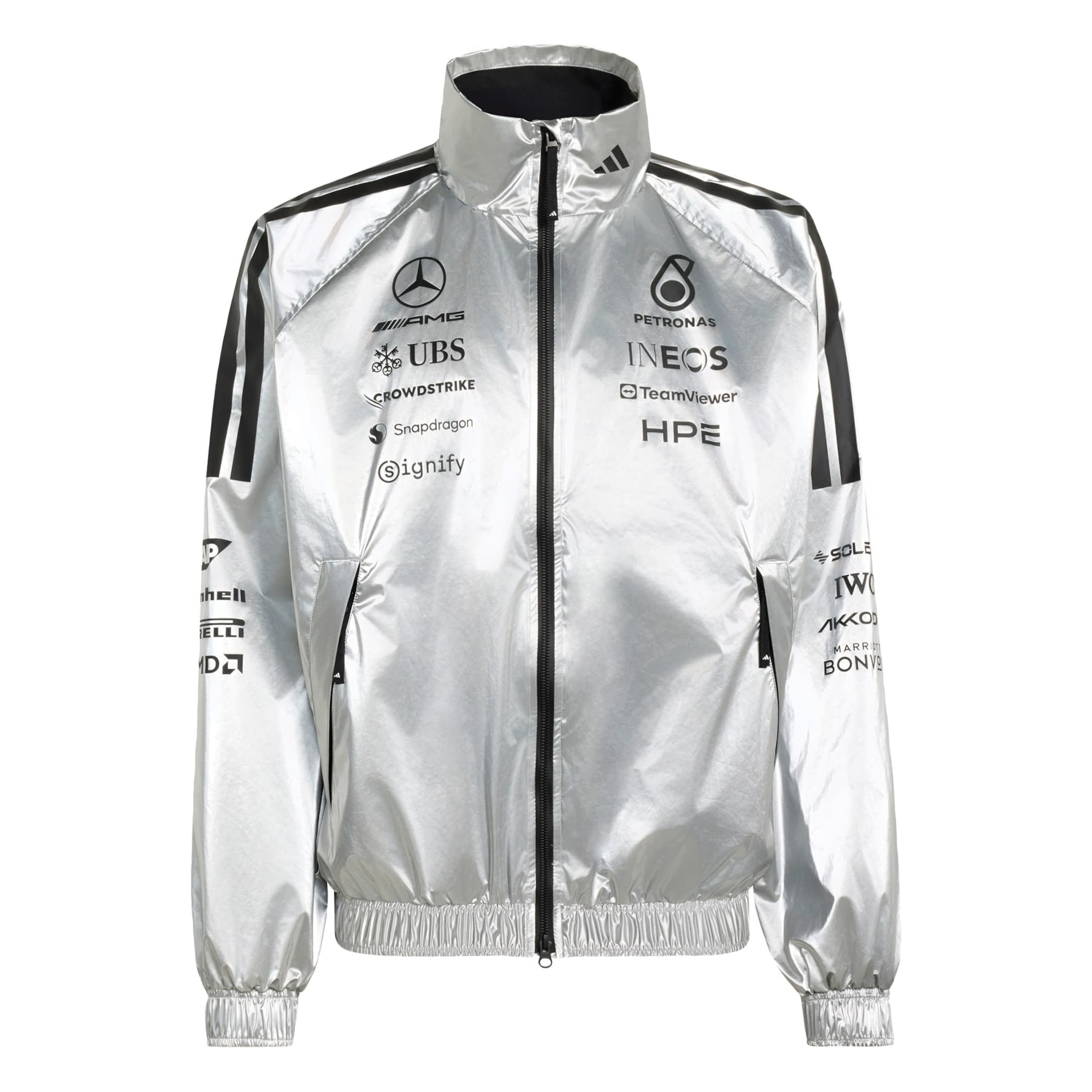 ADIDAS PERFORMANCE Athletic Jacket 'Mercedes-AMG Petronas Formula 1 Team' in Silver: front