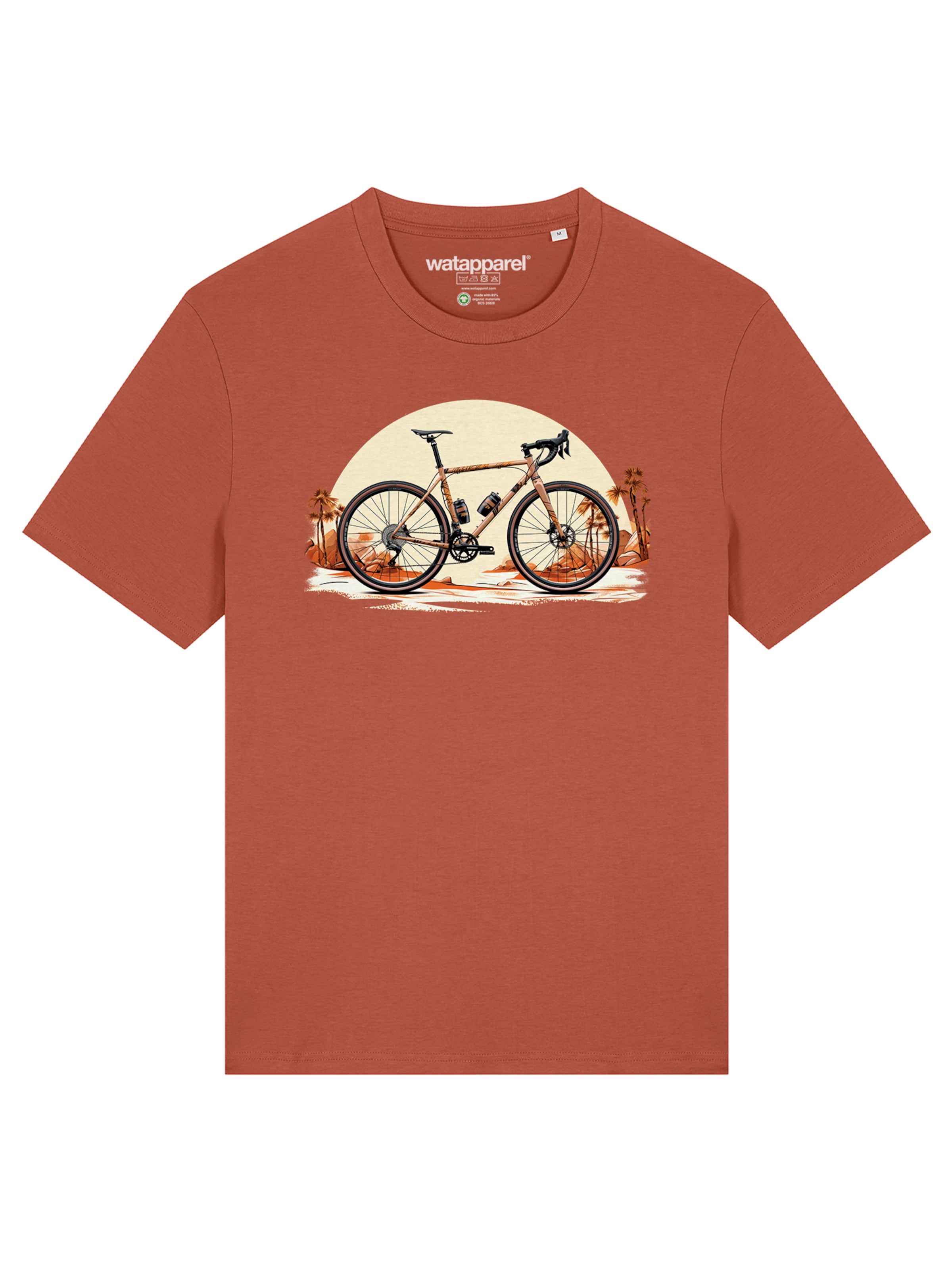 Watapparel Shirt 'Gravelbike' in Oranje: voorkant