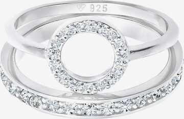 ELLI PREMIUM Ring Kreis, Kristall Ring in Silber