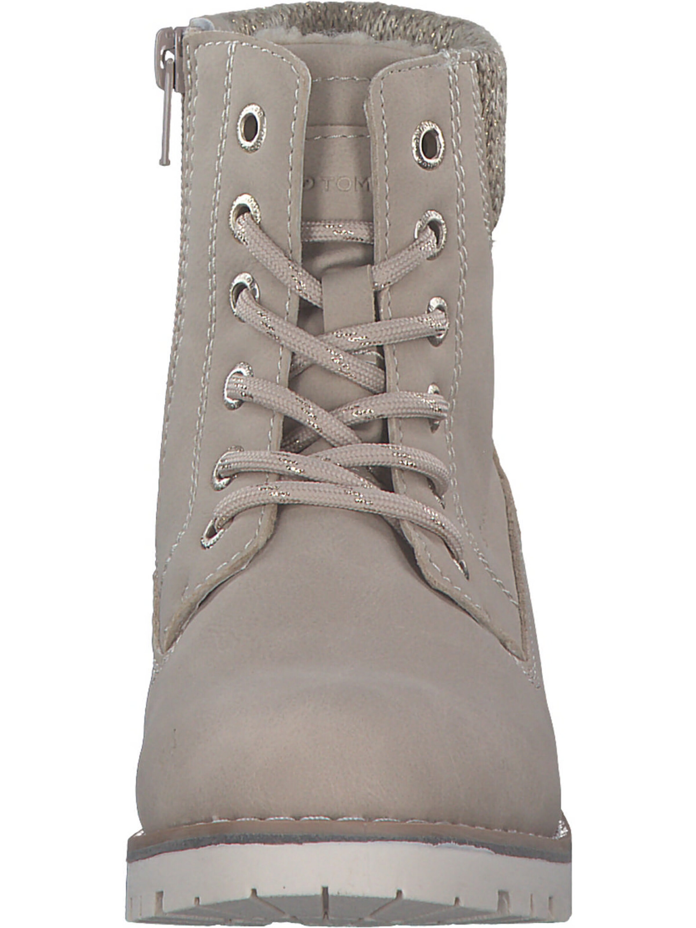 TOM TAILOR Schnürstiefelette in Beige