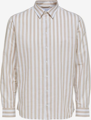 Chemise SELECTED HOMME en beige : devant