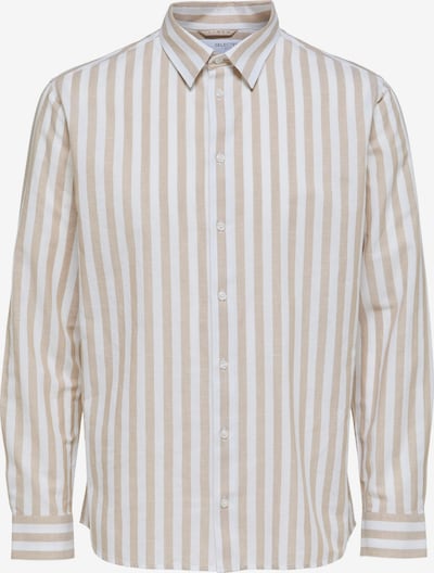 SELECTED HOMME Button Up Shirt in Beige / White, Item view