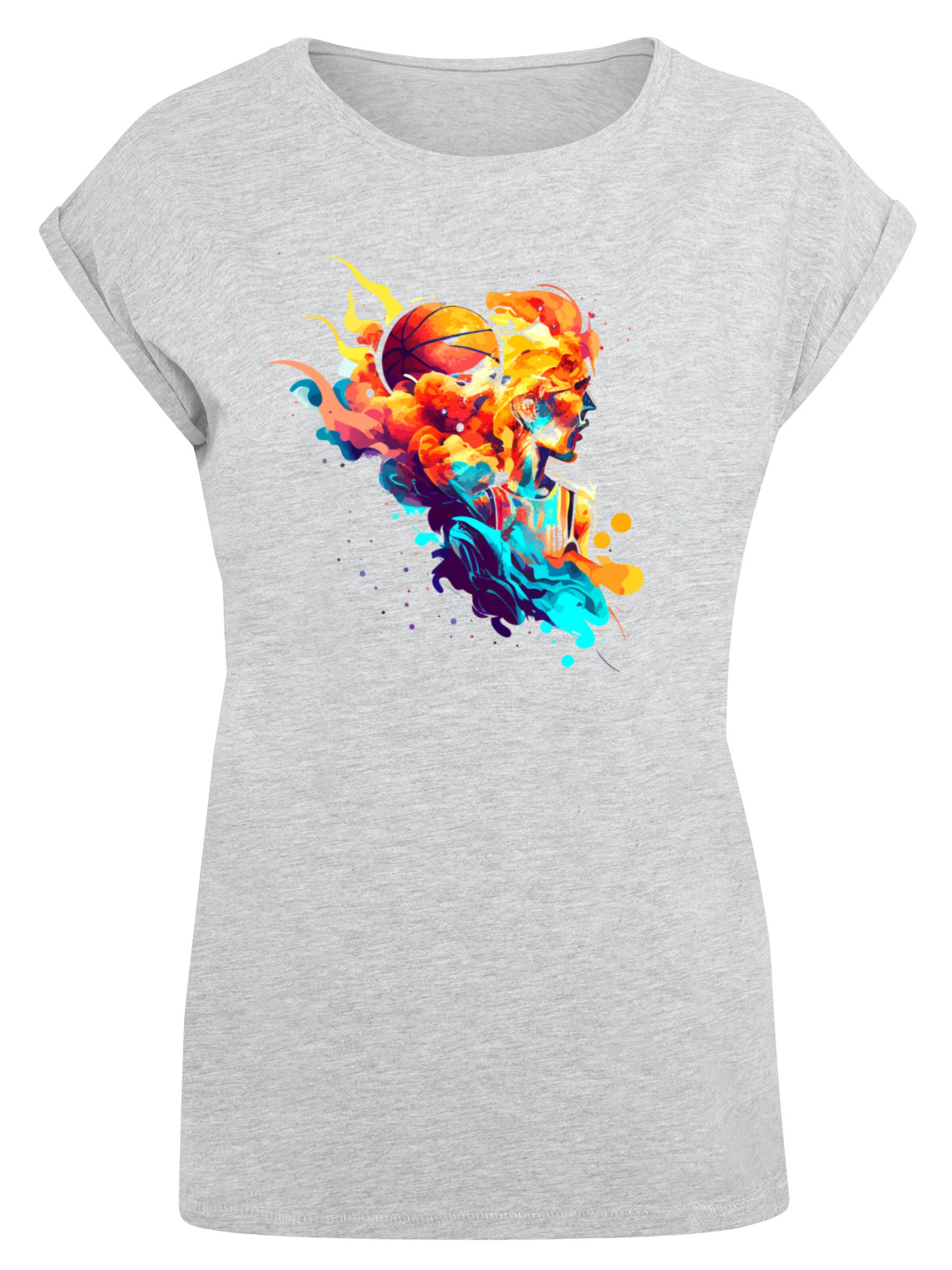 F4NT4STIC Shirt 'Basketball Sports Collection - Abstract player' in Grey: front