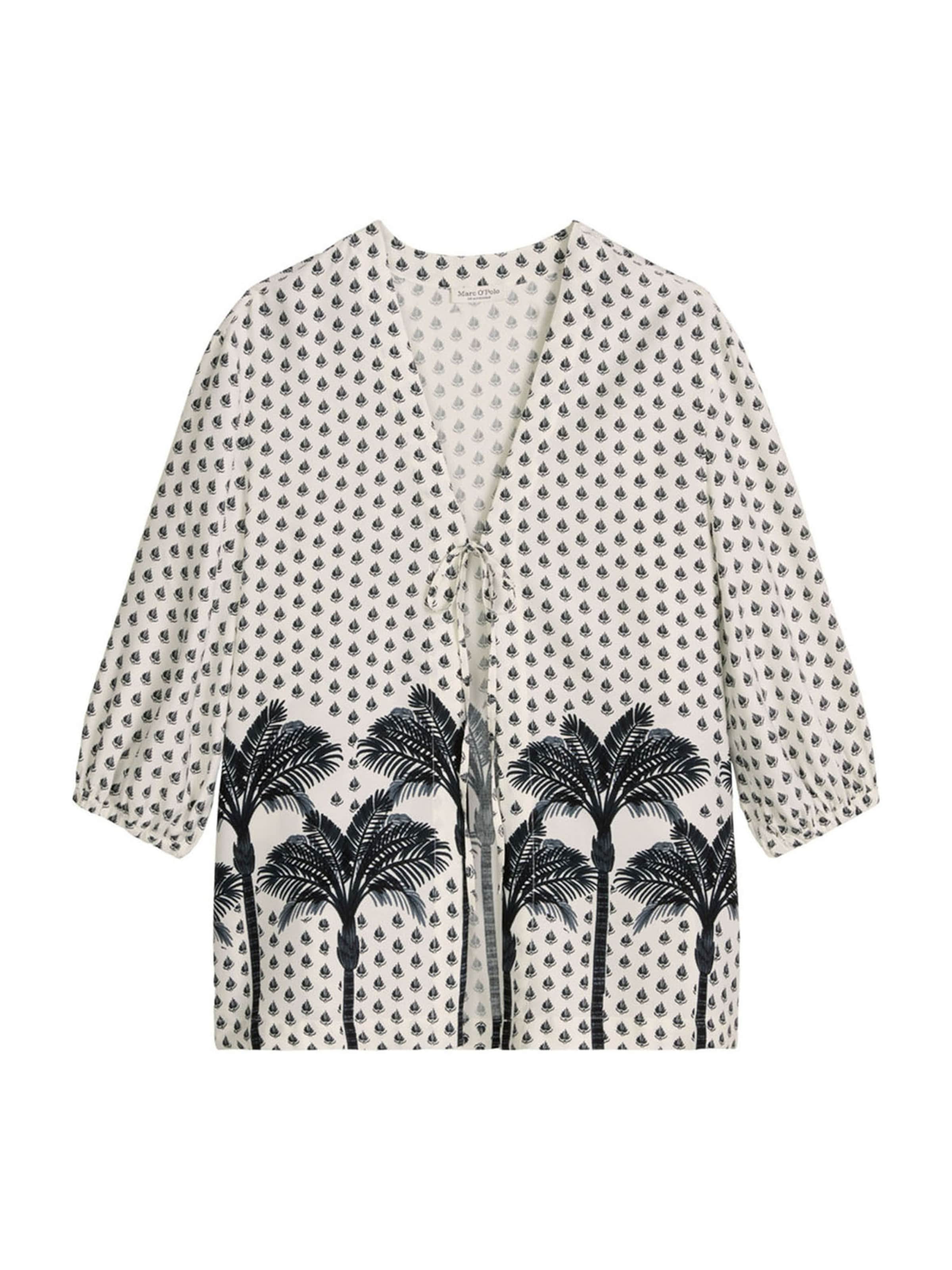 Marc O'Polo Strandshirt ' Palm Border Geo ' in Beige: Vorderseite