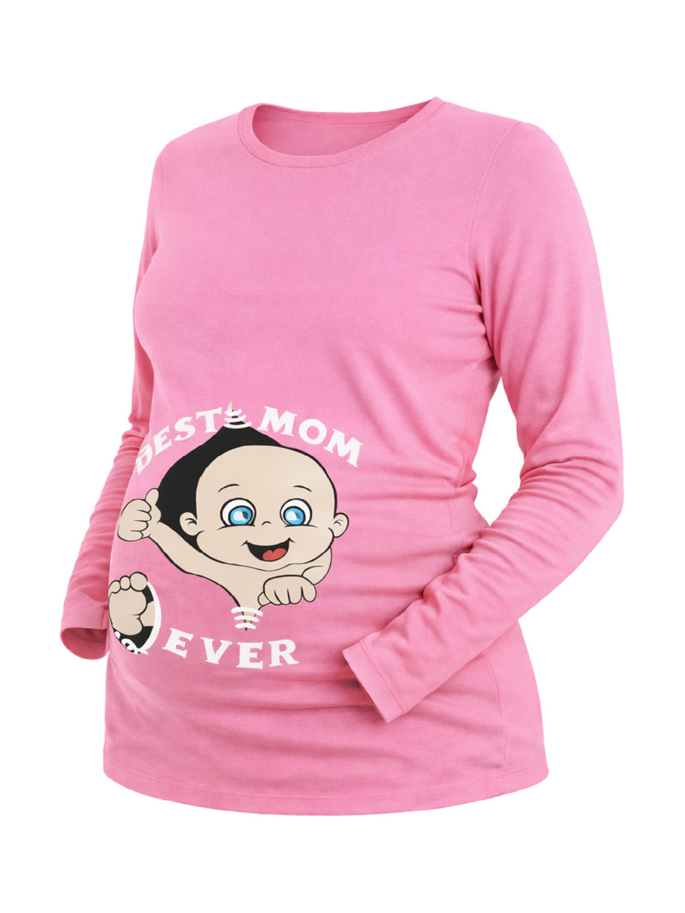 M.M.C. Shirt 'Best Mom Ever Umstandslangarmshirt' in Pink: front
