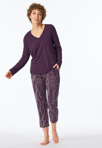 SCHIESSER Pyjama lang in Lila