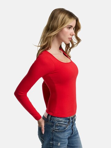 cfab (formerly creamy fabrics) Top 'Cotton Long Sleeve mit integriertem Wireless Bra'‌‌‌ in Rot