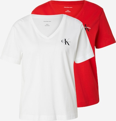 Calvin Klein Jeans Majica 'Monologo T' veličine XXS u svijetlocrvena / crna / bijela, Pregled proizvoda