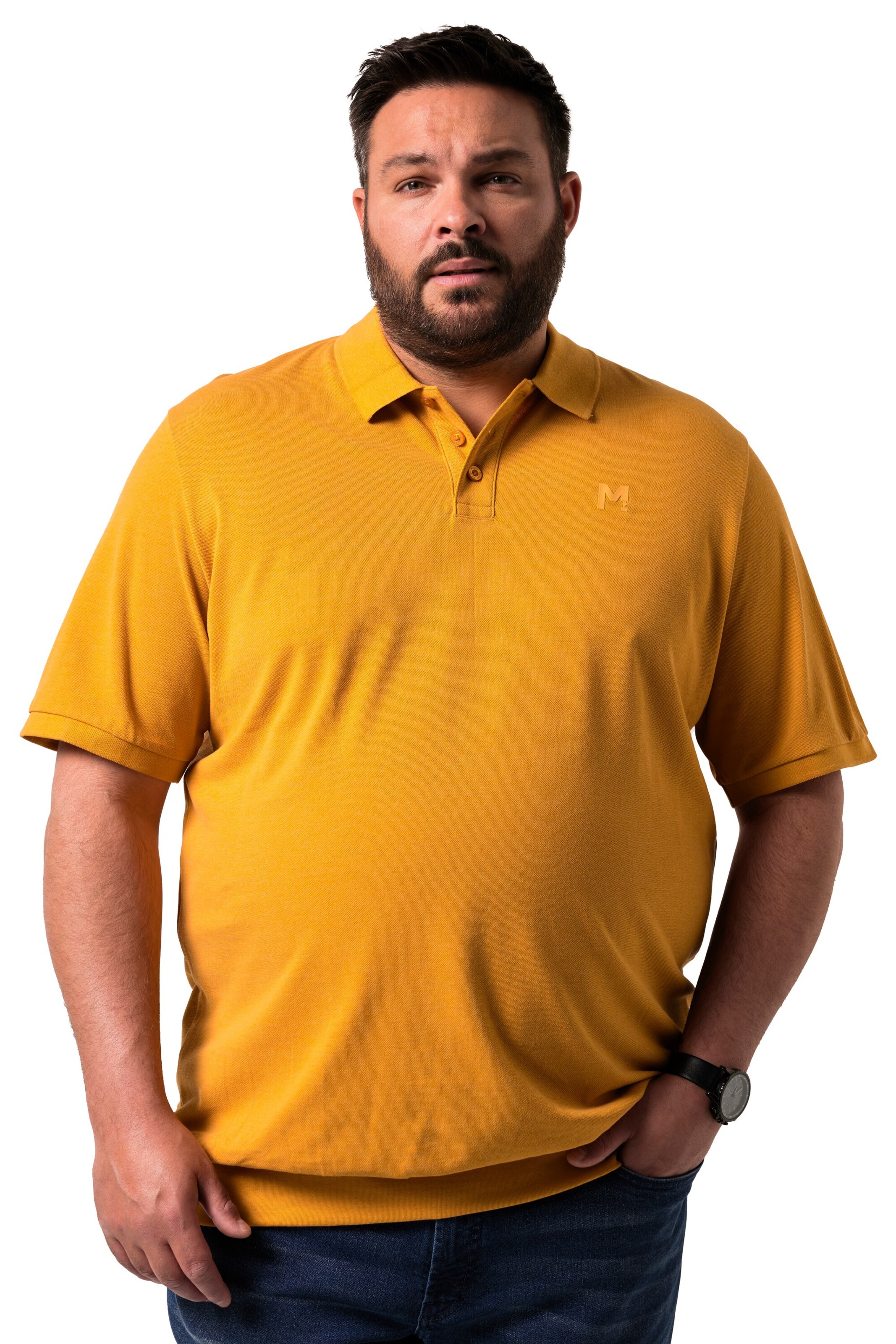 Men Plus Shirt in Orange: front