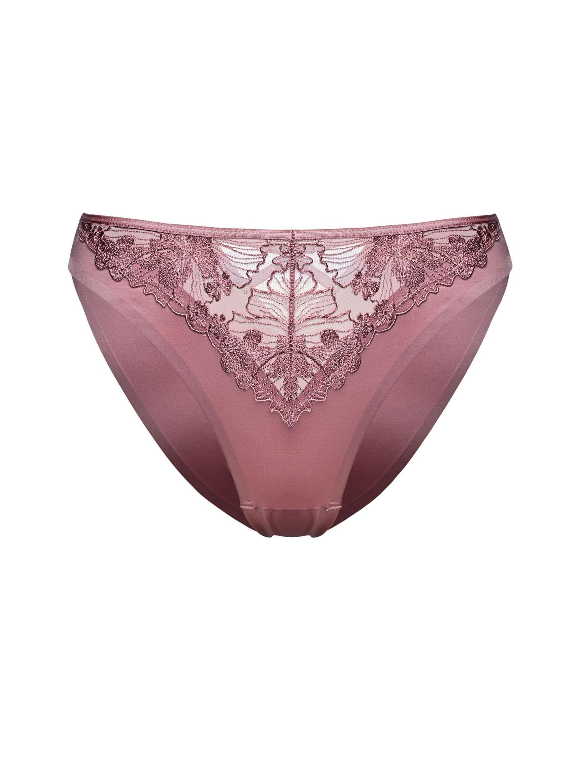 Panty 'Slip Cindarella, feine Stickerei, florales Muster, glatte Microfaser' di ESOTIQ in rosa: frontale