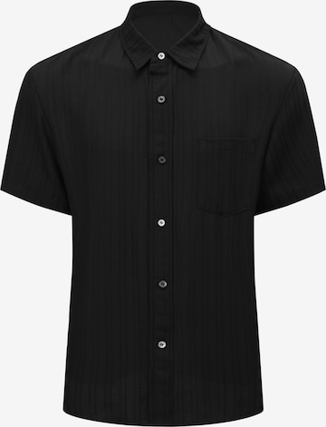 ALLTHEMEN Comfort fit Button Up Shirt 'Schwung' in Black: front