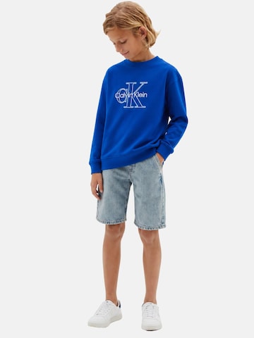Sweat 'CALVIN KLEIN  JEANS kids TERRY MONOLOGO CN FELPA' Calvin Klein Kids en bleu